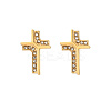 Cross 304 Stainless Steel Crystal Rhinestone Stud Earrings for Women RH7561-3-1