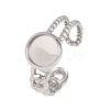 304 Stainless Steel Open Cuff Ring Components STAS-F366-09A-P-1