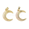 Brass Micro Pave Clear Cubic Zirconia Pendants KK-A294-04G-03-1