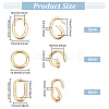 6 Pcs 3 Styles Rack Plating Brass Spring Gate Rings KK-BC0009-73-2