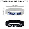 32Pcs 2 Colors Word Silicone Cord Bracelets Set Wristband BJEW-GF0001-17-2