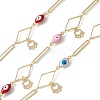 Enamel Horse Eye & Oval & Rhombus Link Chains CHC-C003-27G-03-1