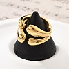 304 Stainless Steel Teardrop Cuff Rings RJEW-Q012-04G-2