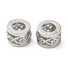 Rack Plating Brass Cubic Zirconia Hollow Column European Beads KK-Z033-25P-1