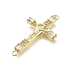 Brass Micro Pave Clear Cubic Zirconia Religion Crucifix Cross Connector Charms LS-KK-Z100-22G-01-2