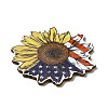 American Flag Theme Single Face Printed Aspen Wood Big Pendants WOOD-G014-16-4