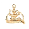 Brass Micro Pave Clear Cubic Zirconia Pendants KK-K351-72G-1