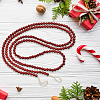 Wood Round Beads Pendant Decorations for Christmas Decorations HJEW-WH20003-49B-7