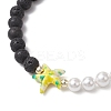 4Pcs 4 Colors Natural Lava Rock & Synthetic Turquoise Beaded Stretch Bracelets BJEW-JB11880-5