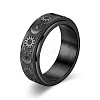 Star & Moon & Sun 304 Stainless Steel Rotatable Finger Ring PW-WG61315-07-1