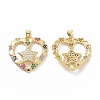 Brass Micro Pave Cubic Zirconia Pendants ZIRC-F134-02G-01-1
