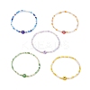 Handmade Evil Eye Lampwork & Glass Beads Stretch Bracelets for Women BJEW-JB12510-5