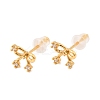 Brass Micro Pave Clear Cubic Zirconia Bowknot Stud Earrings EJEW-C158-14B-G-4