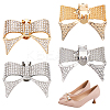 4Pcs 2 Colors Bowknot Alloy Rhinestone Shoe Decorations FIND-CP0002-29-1