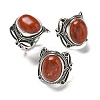 Natural Red Jasper Adjustable Rings RJEW-I108-02AS-06-4