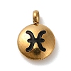 304 Stainless Steel Black Enamel Charms STAS-R009-02G-08-1