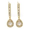Ion Plating(IP) Stainless Steel Inlay Rhinestone & Clear Cubic Zirconia Stud Earrings for Women EJEW-M024-08C-G-1