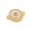 Brass Micro Pave Clear Cubic Zirconia Connector Charms KK-M303-04G-05-2