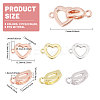 6Pcs 3 Colors Brass Pave Clear Cubic Zirconia Fold Over Clasps KK-CA0002-68-2