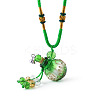 Lampwork Perfume Bottle Pendant Necklace with Glass Beads BOTT-PW0002-059A-07-1
