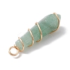 Natural Mixed Gemstone Pointed Pendants PALLOY-JF02674-01-5