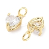Brass Micro Pave Cubic Zirconia Charms KK-C051-05G-03-2