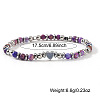 Dyed Natural Purple Imperial Jasper Round Beaded Stretch Bracelets EV1340-1-2