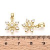 Brass Micro Pave Clear Cubic Zirconia Charms KK-N259-16G-3