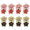 4 Pairs 2 Colors Zinc Alloy Resin Dangle Stud Earrings EJEW-GO0002-04-1