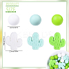Cactus/Round Silicone Beads SIL-YW0001-50C-3