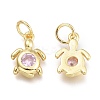 Brass Micro Pave Cubic Zirconia Pendants KK-P187-12H-G-2