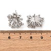 Flower Brass Clear Cubic Zirconia Stud Earrings EJEW-R025-22P-5