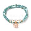 Faceted Glass Bead Stretch Bracelets BJEW-JB05488-04-1