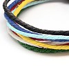 Trendy Unisex Casual Style Colorful Multi-Strand Jute Twine Bracelets X-BJEW-L303-01-3