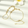 Brass Micro Pave Cubic Zirconia Mittens Bracelets BJEW-C156-01G-06-1