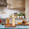 2Pcs 2-Slot Wooden Salt and Pepper Mill Tray DJEW-GF0001-66-5