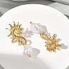 Sea Horse 304 Stainless Steel Acrylic Dangle Stud Earrings EJEW-B156-06G-3