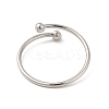 Non-Tarnish 304 Stainless Steel Wire Wrapped Open Cuff Ring for Women LS-RJEW-E066-12P-3