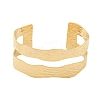 Ion Plating(IP) 304 Stainless Steel Textured Hollow Open Cuff Bangles BJEW-S151-01G-04-2