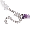 Natural Rose Quartz & Quartz Crystal & Amethyst & Howlite & Apatite & Carnelian & Citrine & Tiger Eye & Green Aventurine Chip Beaded Necklaces NJEW-JN05099-7