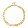 304 Stainless Steel Interlocking Triple Herringbone Chain Necklace for Men Women NJEW-H167-01G-2