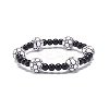 Sport Theme Acrylic Beaded Stretch Bracelet for Men Women BJEW-JB08549-3