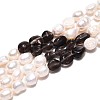 Natural Ice Obsidian Nuggets & Natural Cultured Freshwater Pearl Beads Strands PEAR-N023-01A-06-2