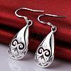 Simple Silver Color Plated Brass Water teardrop EJEW-BB08802-4