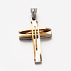 Men's Jewelry 201 Stainless Steel Cross Pendants X-STAS-F010-44G-1