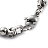 PVD Vacuum Plating 201 Stainless Steel Bicone Link Chain Bracelet BJEW-Z023-07P-3