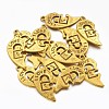 Antique Golden Tibetan Style Split Heart Pendants X-GLF1019Y-NF-1