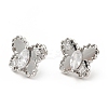 Clear Cubic Zirconia Butterfly Stud Earrings EJEW-G297-35A-P-1