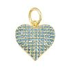Brass Micro Pave Sky Blue Cubic Zirconia Pendants CU-CBA4A93-02F-G-1