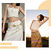 1Pc Tibetan Style Alloy Oval & Cattle Skull Head Link Chain Waist Belly Body Chains for Women AJEW-DC0003-23AG-5